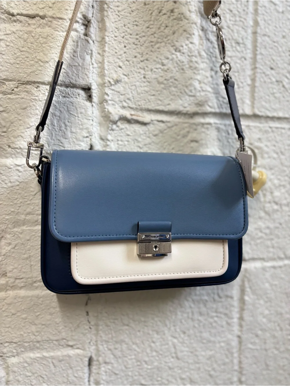 Michael Kors Bradshaw Medium Colorblock Leather Messenger Bag